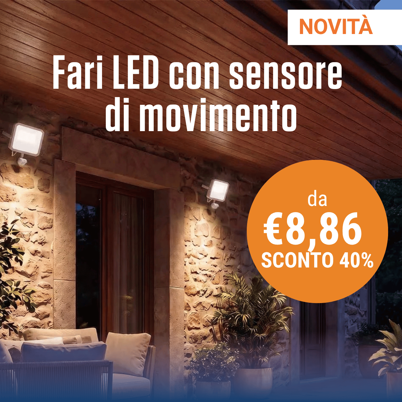 Fari LED con sensore di movimento
