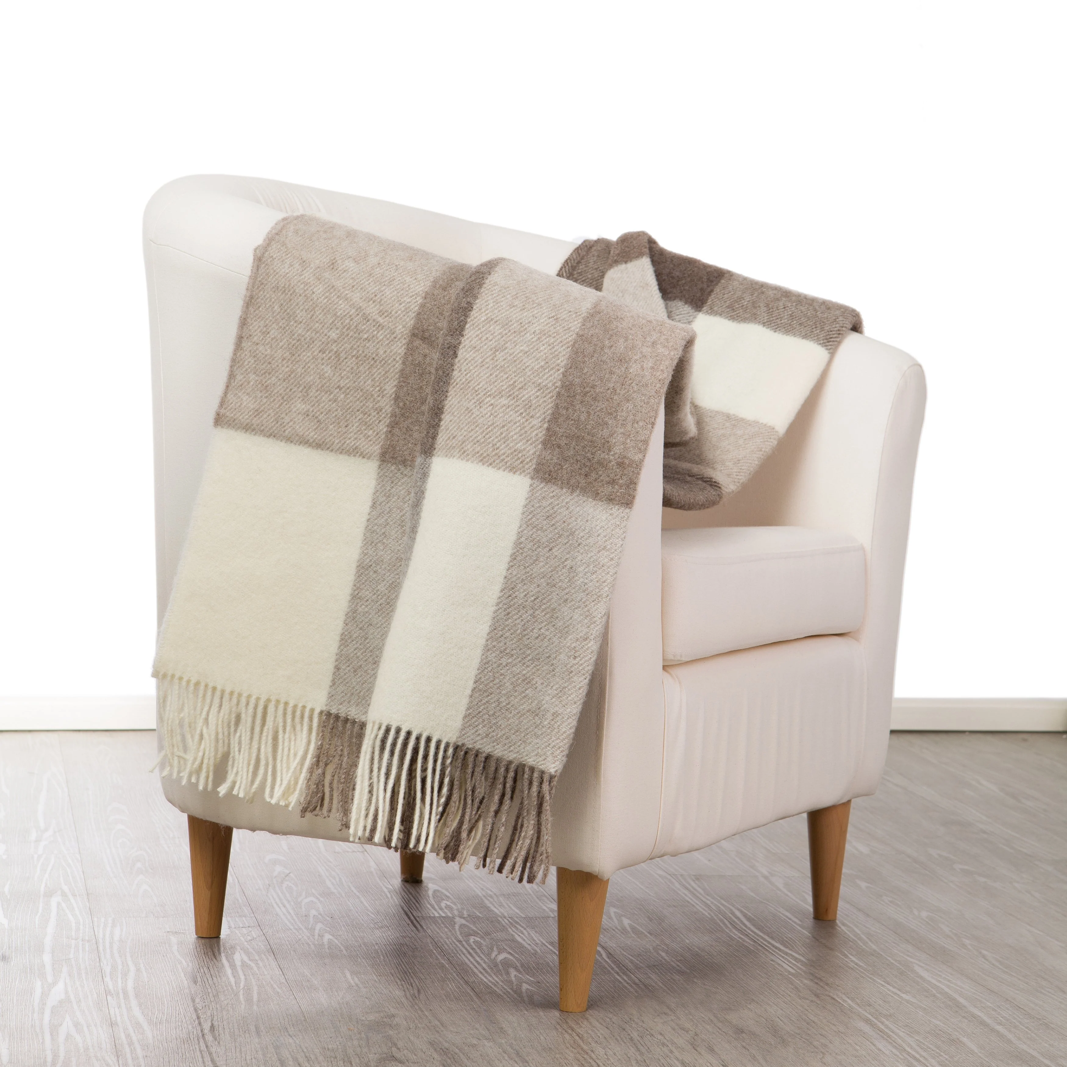 Image of Plaid in Lana Vergine <br>Fantasia Check - <b>Iseo Check