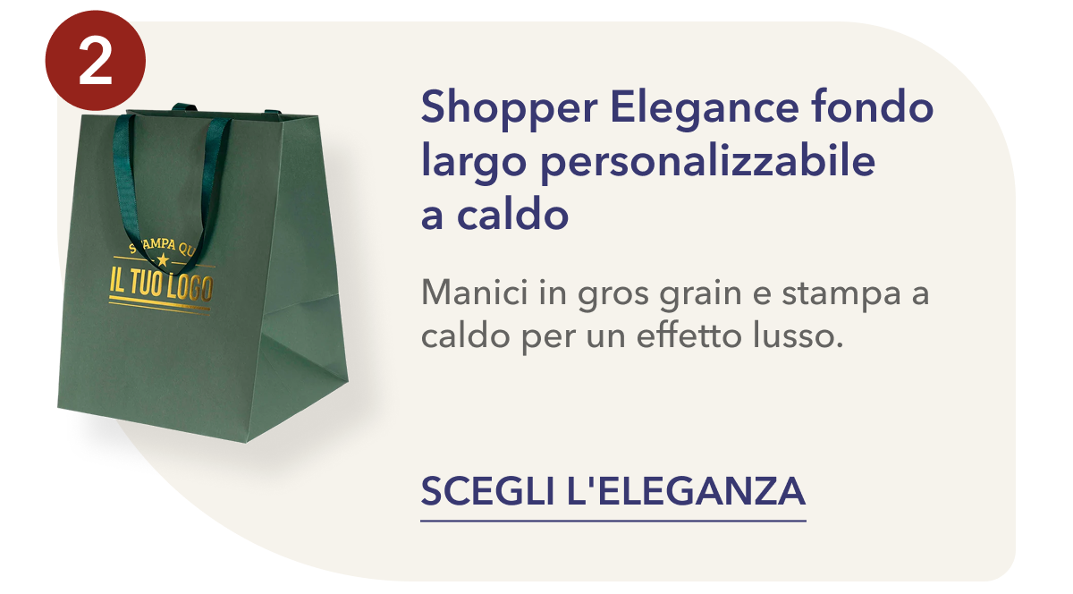 Shopper Eleganza, fondo largo personalizzabile a caldo