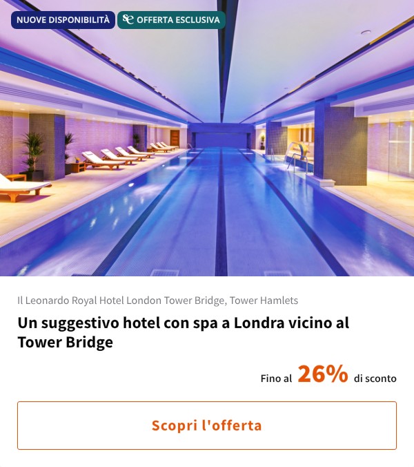 Un suggestivo hotel con spa a Londra vicino al Tower Bridge