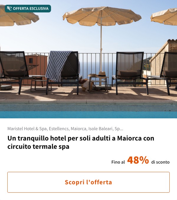 Un tranquillo hotel per soli adulti a Maiorca con circuito termale spa