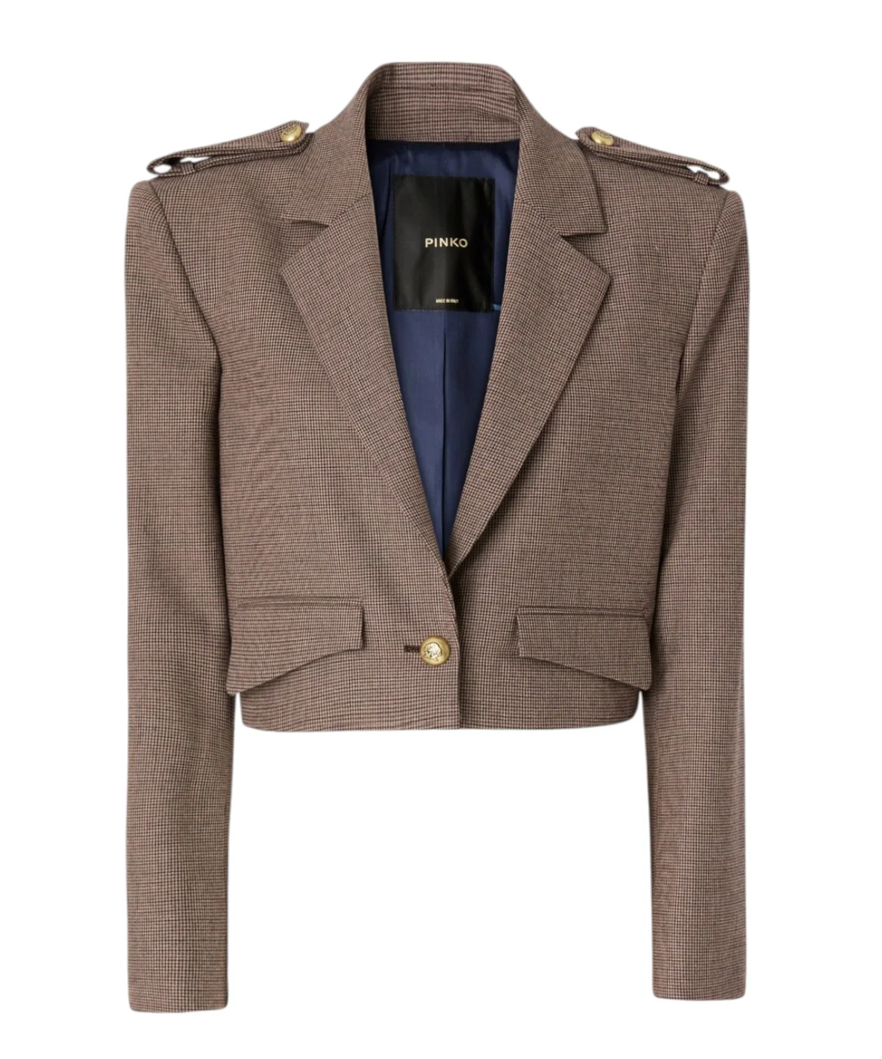 Pinko — Giacca cropped Pinko in misto lana pied-de-poule