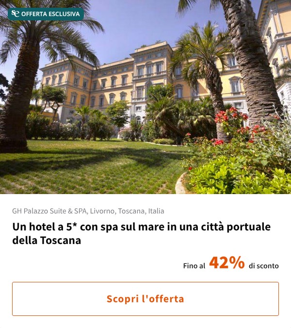 Un hotel a 5* con spa sul mare in una città portuale della Toscana