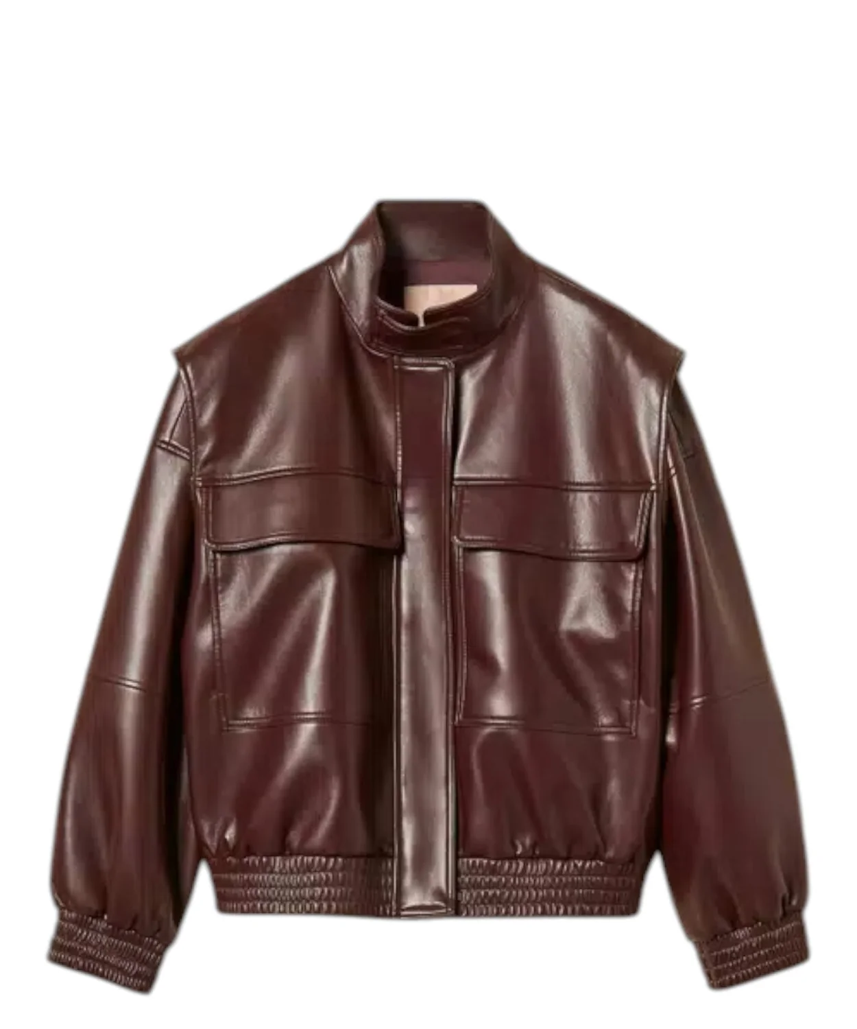 Twinset — Bomber Twinset Donna Effetto Pelle con Tasche