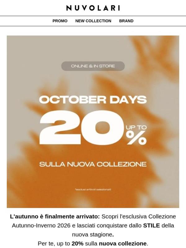 Fai il Pieno di Stile: Sconti up to 20% sulla nuova collezione!