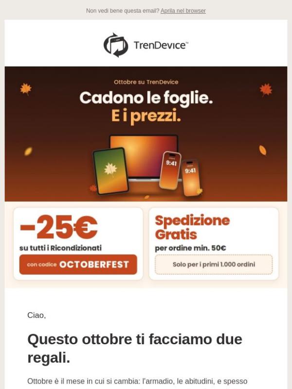🍂 -25 € su tutti i Ricondizionati + spedizione gratis