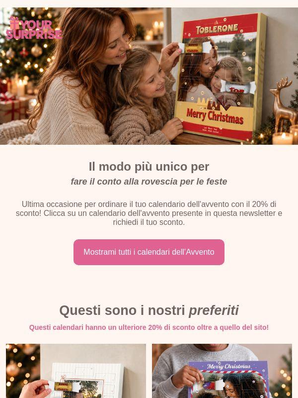 Questi calendari hanno il 20% di sconto!