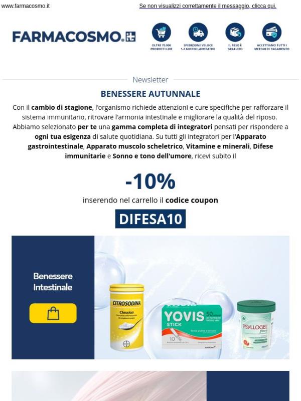 🌿 -10% su tutti gli integratori per il tuo benessere autunnale!