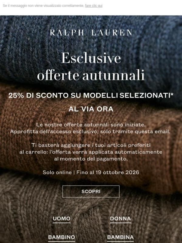 Ti invitiamo a scoprire le nostre offerte autunnali