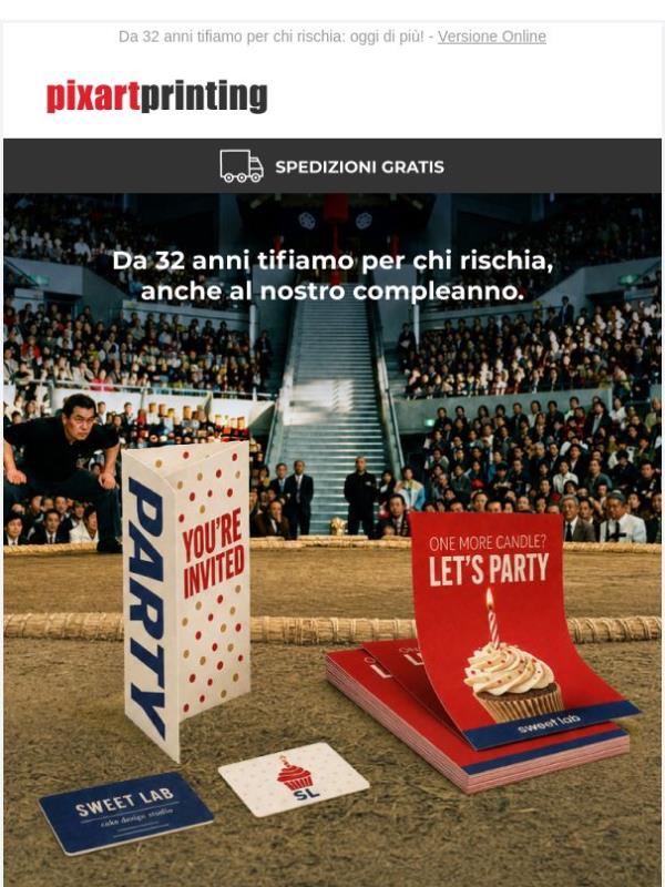Festeggiamo! Volantini, pieghevoli e biglietti da visita fino al -40%!