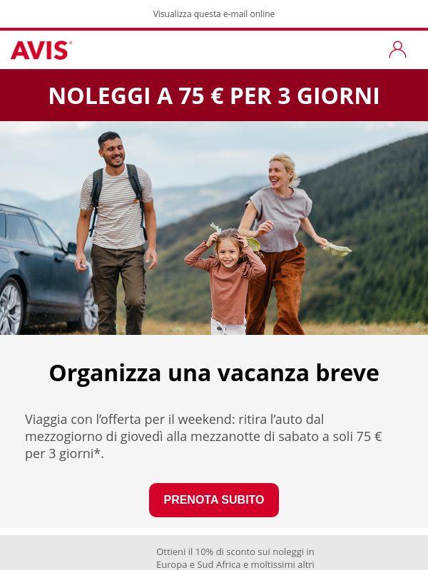 Parti per un weekend a partire da soli 75 €
