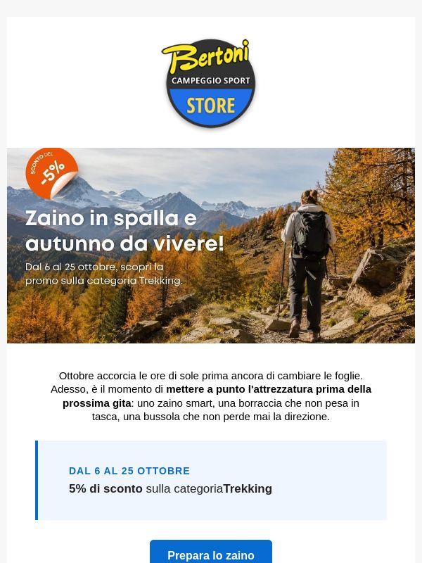 Trekking da vivere: -5% su Bertoni!