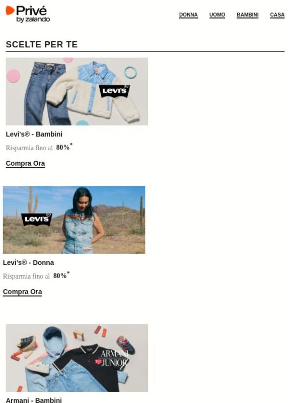 Levi's®, Armani Exchange, Saucony & altre sorprese ti aspettano
