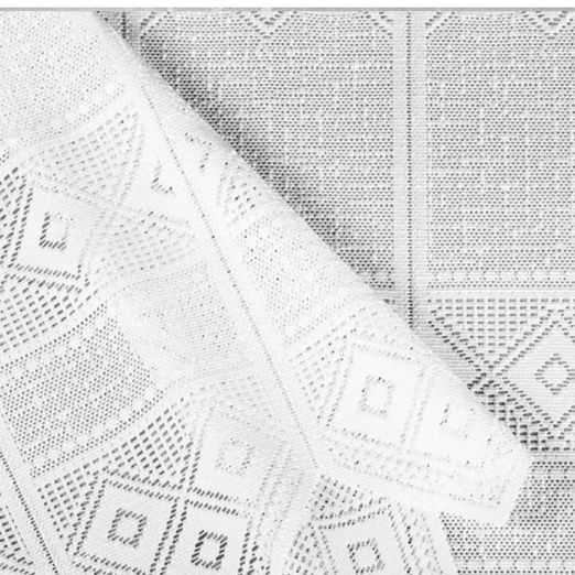 Scheibengardinenstoff - Jacquard grafisch - weiß - 45cm hoch
