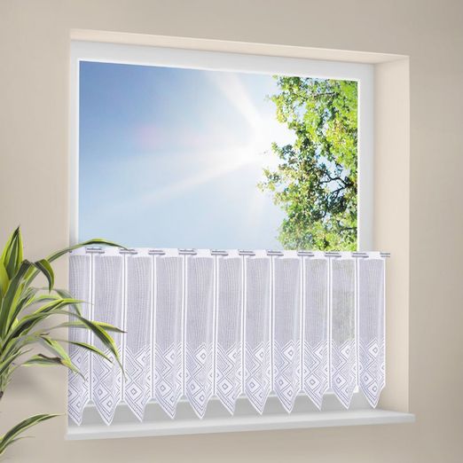 Scheibengardinenstoff - Jacquard - weiß - 52cm hoch