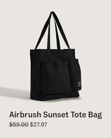 Black Airbrush Sunset Tote Bag