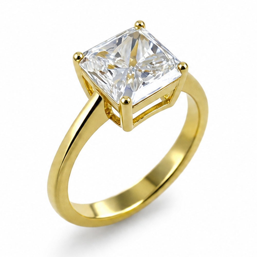anello solitario oro giallo