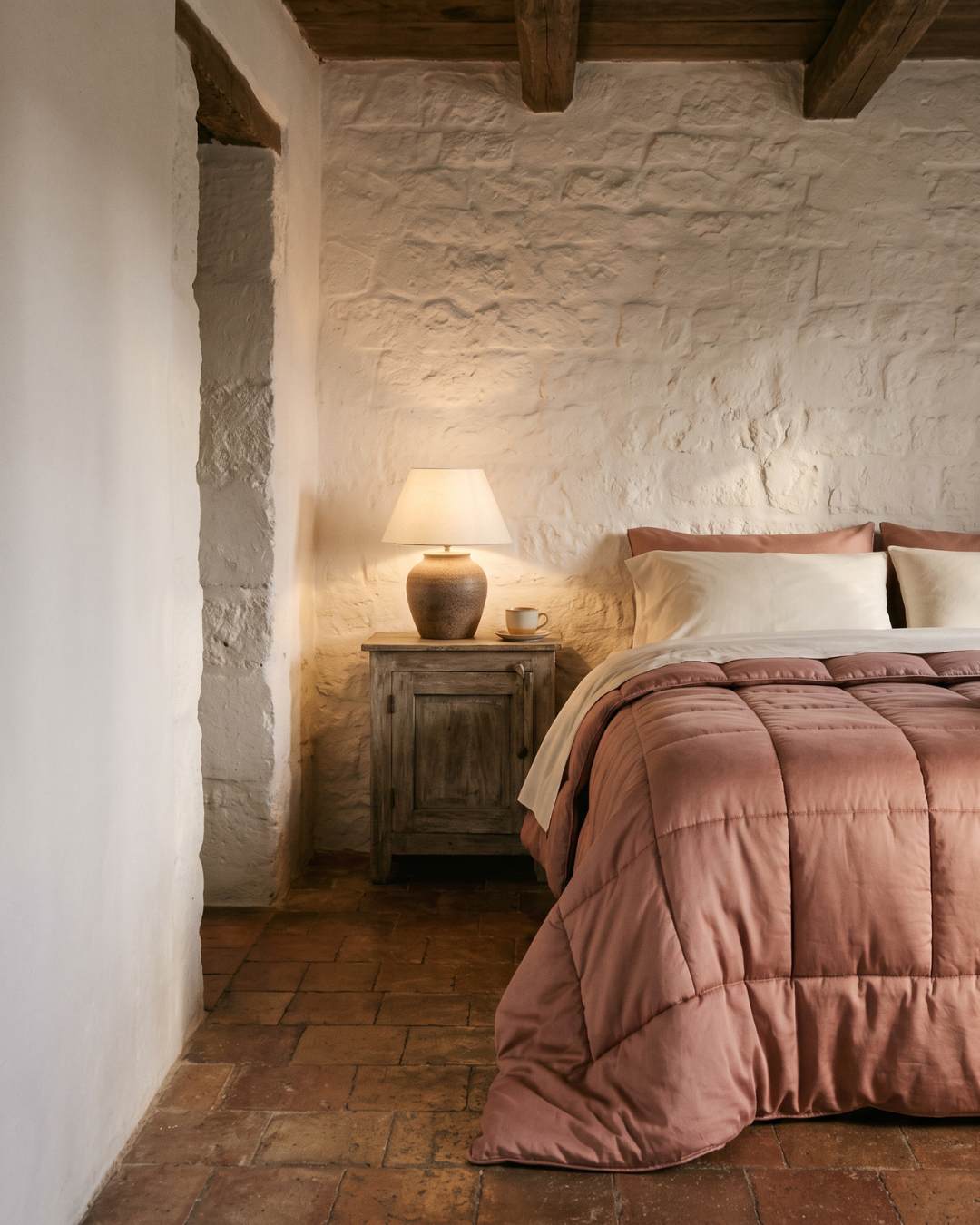 Il Letto d’Inverno: un letto vestito per l’inverno con trapunte nei toni caldi