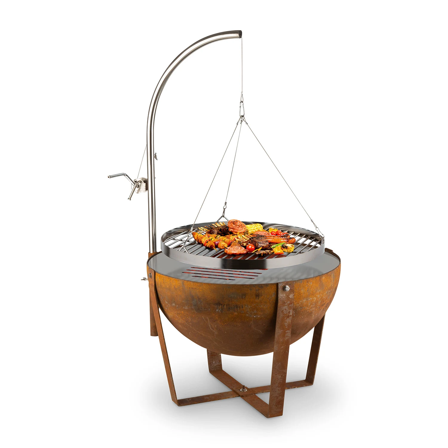 Globe 60cm In piedi Braciere da giardino con griglia Ruggine