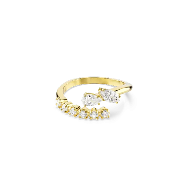 Anello aperto Mesmera, Taglio misto, Bianco, Finitura oro 18K