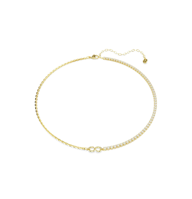 Collana Matrix, Taglio Round, Bianca, Finitura oro 18K
