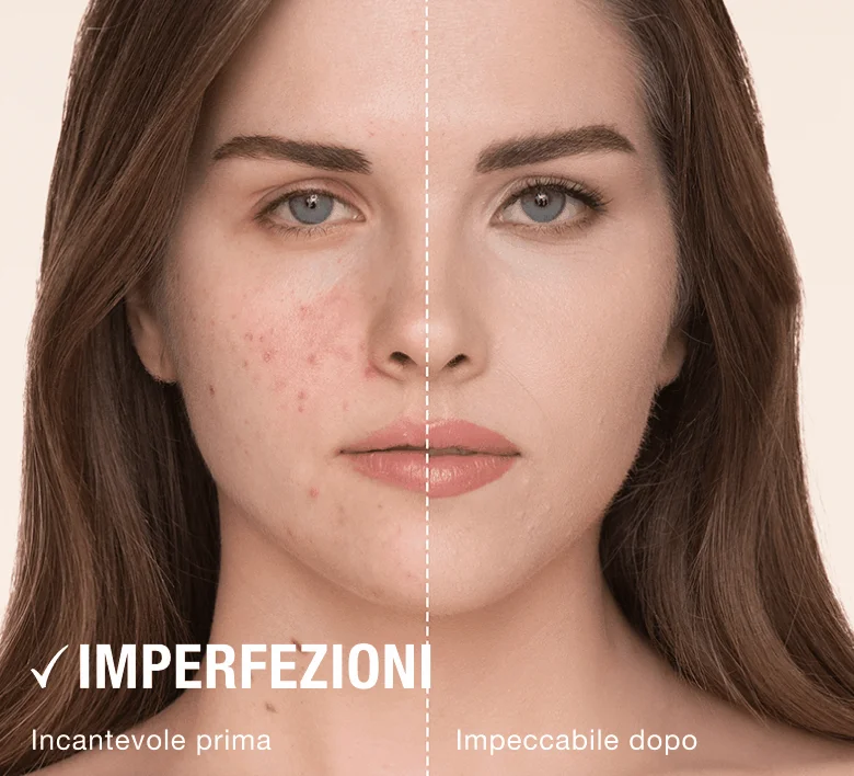 Uniforma istantaneamente carnagione e texture