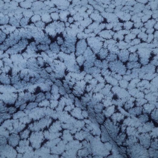 Teddyfleece – Jacquard Leo Blau