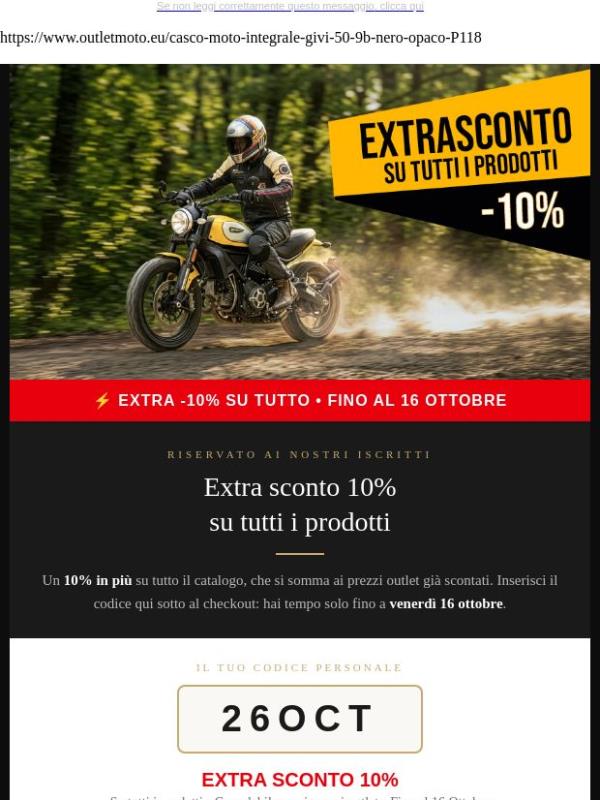 Prorogato! Extra -10% su TUTTO fino a venerdì 16