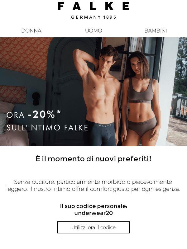 Approfitti ora del -20%* sull’Intimo FALKE!