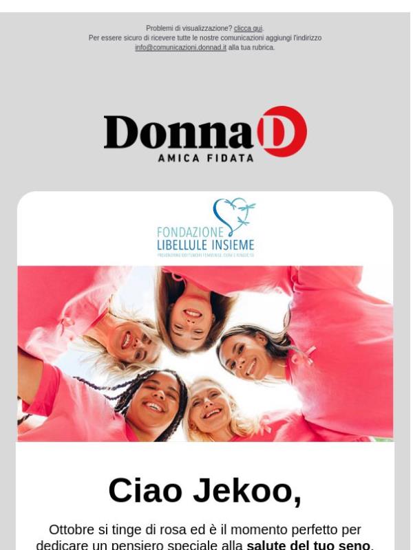 Ottobre Rosa: la prevenzione è un gesto d'amore verso di te.