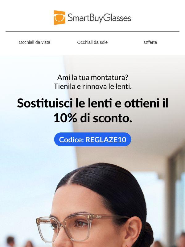 10% di sconto sulla sostituzione delle lenti