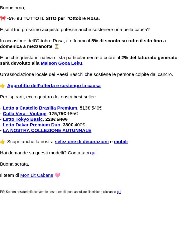 -5% su TUTTO il sito e un acquisto solidale 🎀