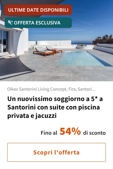 Un nuovissimo soggiorno a 5* a Santorini con suite con piscina privata e jacuzzi