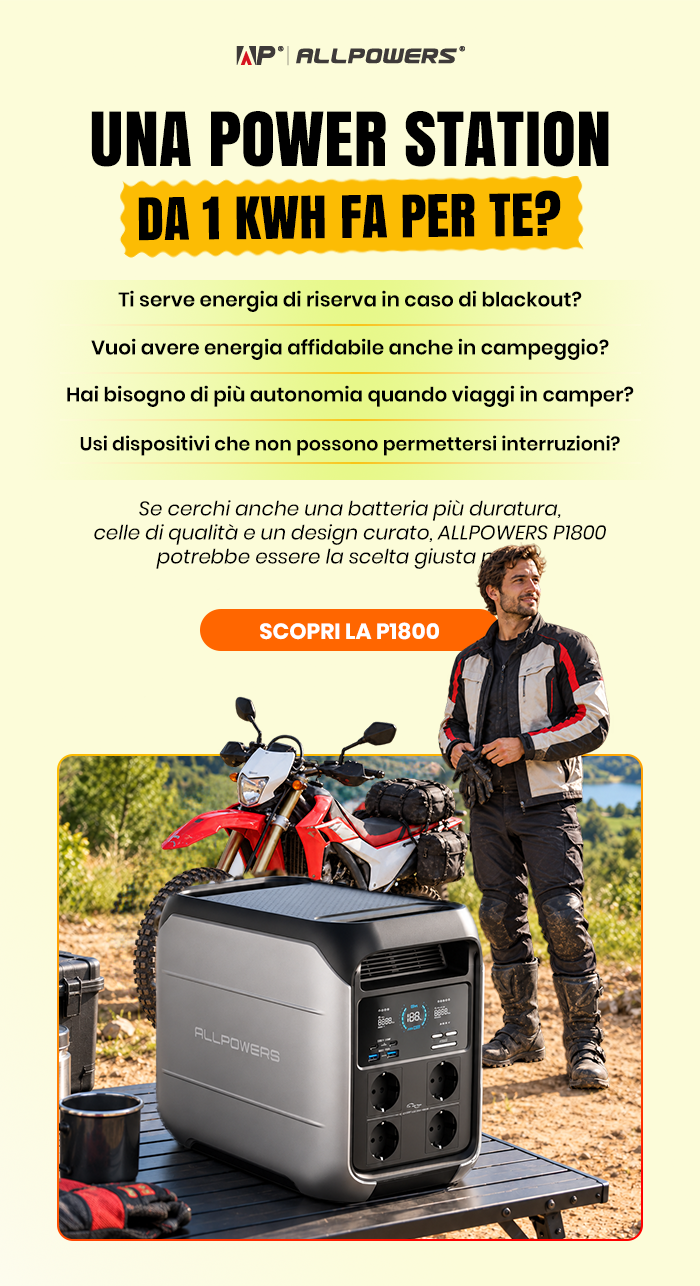 P1800 Centrale Elettrica Portatile 1800W 1024Wh LiFePO4 Batteria