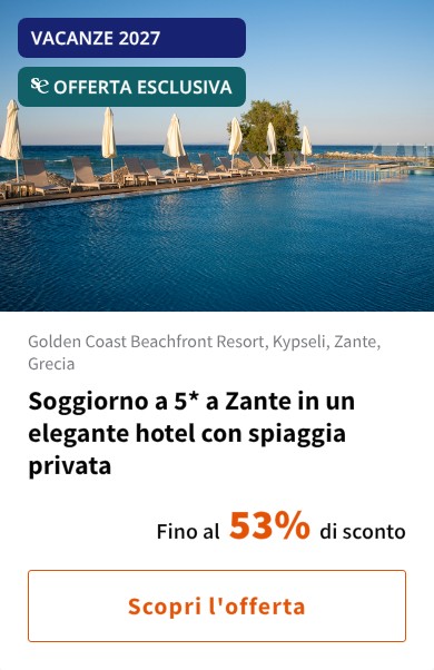 Soggiorno a 5* a Zante in un elegante hotel con spiaggia privata