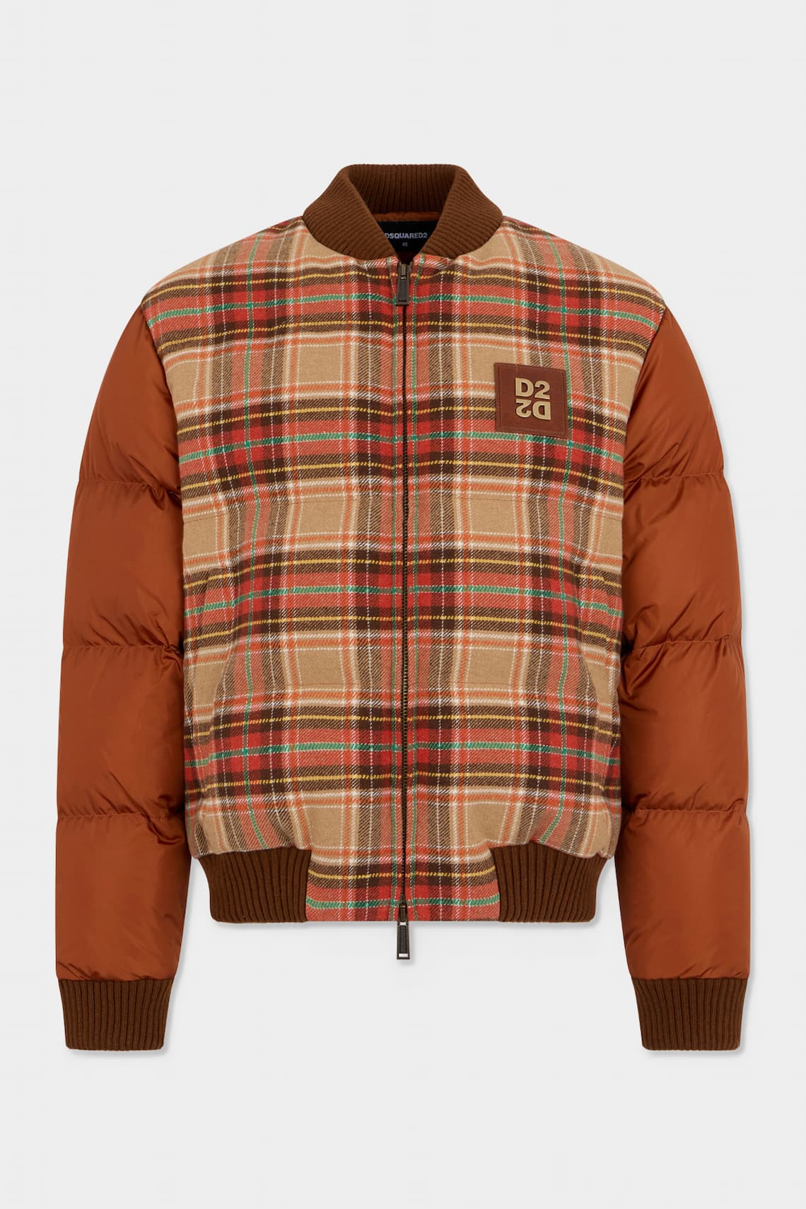D2 Cottage Check Wool & Nylon Down Jacket