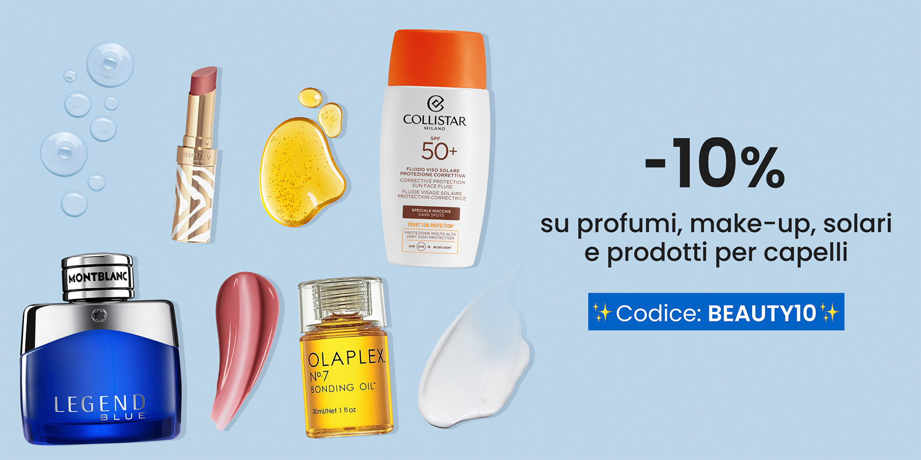 ☀️ -10% su cosmetici, make-up, solari e prodotti per capelli
