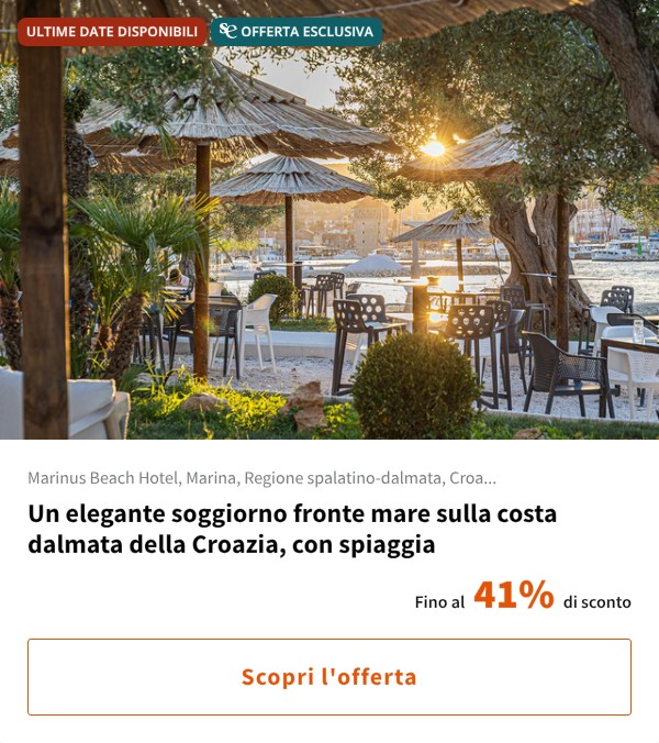 Un elegante soggiorno fronte mare sulla costa dalmata della Croazia, con spiaggia
