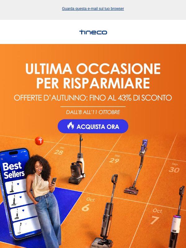 🔥 Ultima occasione: risparmia fino al 43% con Tineco!