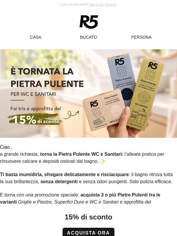 La Pietra Pulente wc è di nuovo disponibile!