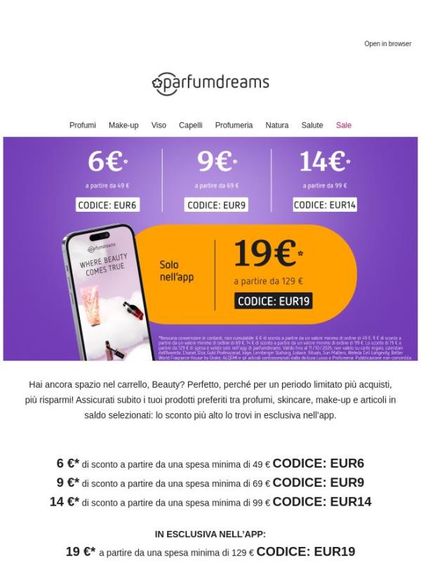 Risparmia fino a 19 €* su quasi TUTTO 🤩