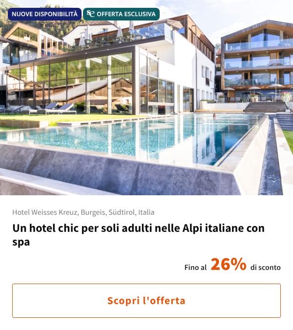 Un hotel chic per soli adulti nelle Alpi italiane con spa