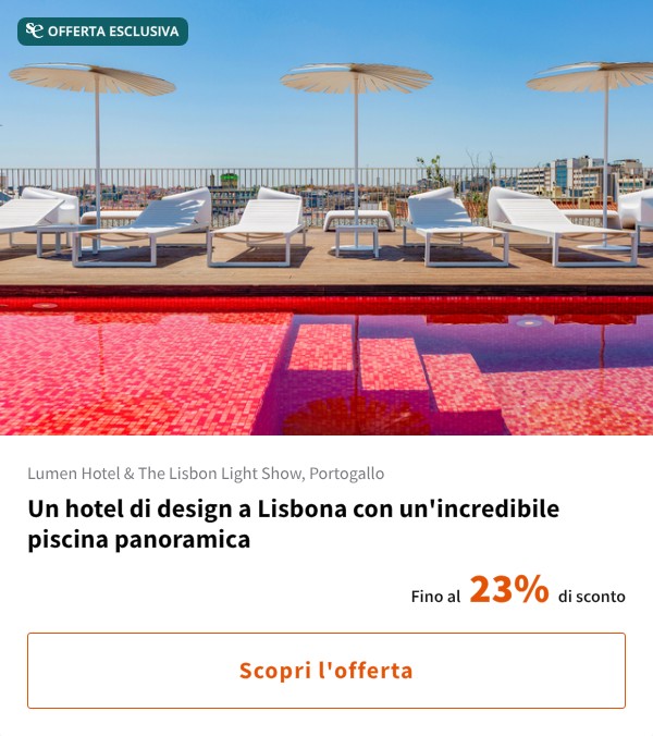 Un hotel di design a Lisbona con un'incredibile piscina panoramica
