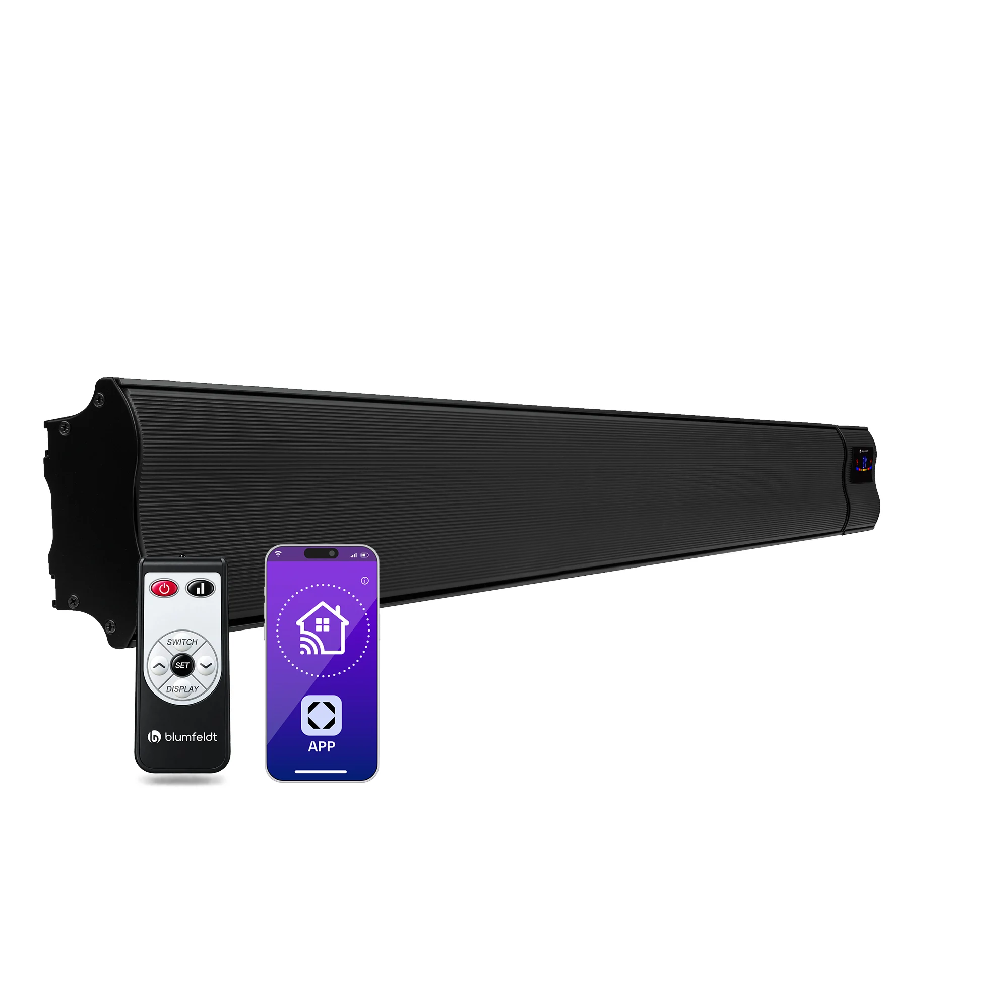 Cosmic Beam Smart 3000W Stufa Infrarossi da Parete Nero