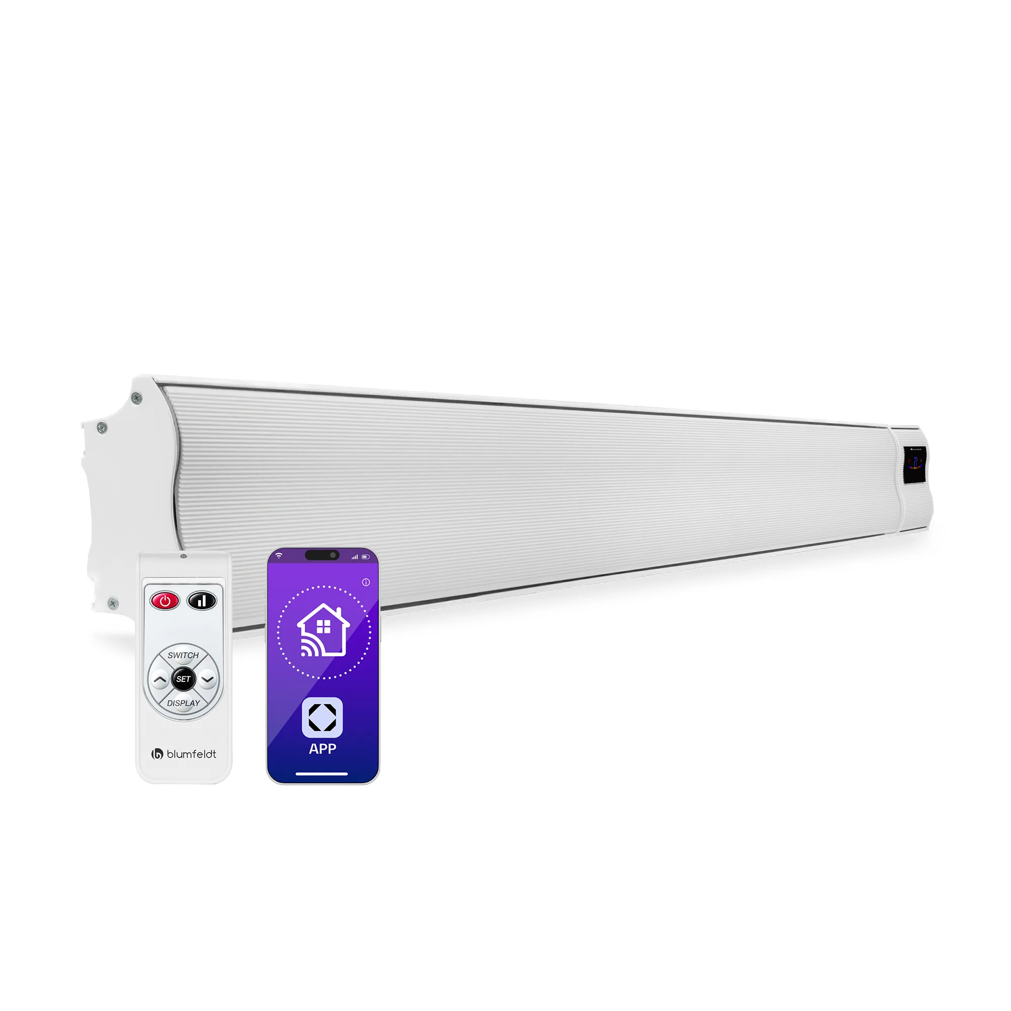 Cosmic Beam Smart 3000W Stufa Infrarossi da Parete Bianco