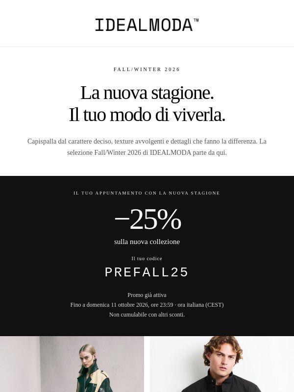 Nuova collezione: −25% fino a domenica alle 23:59