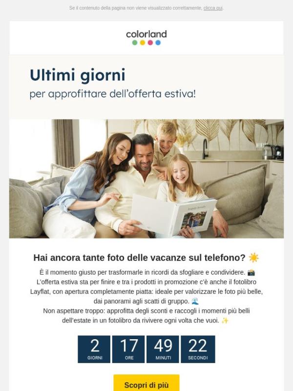 Ultimi giorni per approfittare dell’offerta estiva!