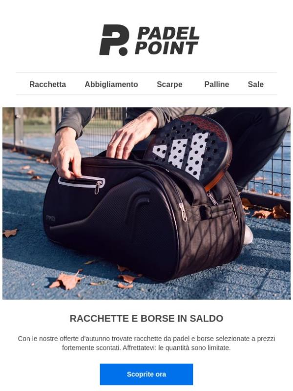 🍂Fino a esaurimento scorte: racchette e borse scontate fino al 64%