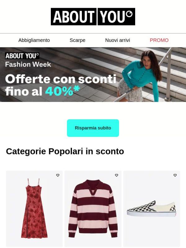 Solo fino a oggi: Fino al 40% di sconto