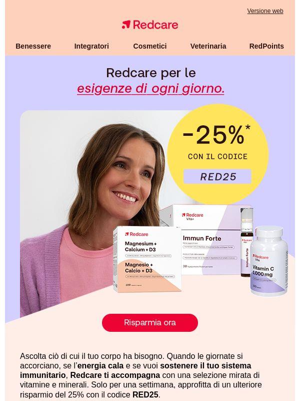 Risparmia il -25% su Redcare.